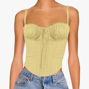 EVNL Vintage-Inspired Yellow Corset Top. Size:L